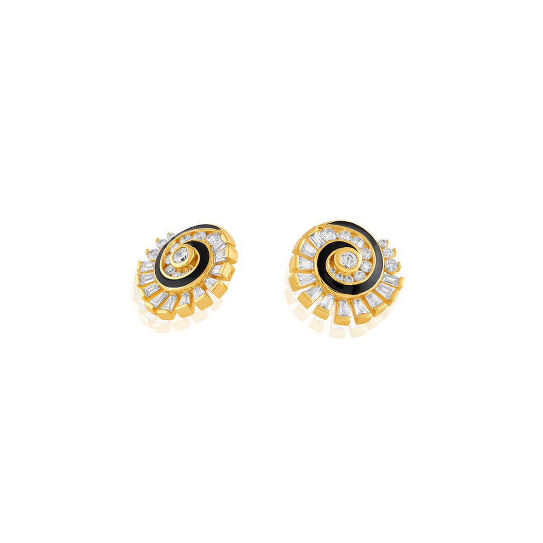 Soluna Spiral Studs In 18Kt Gold Plated