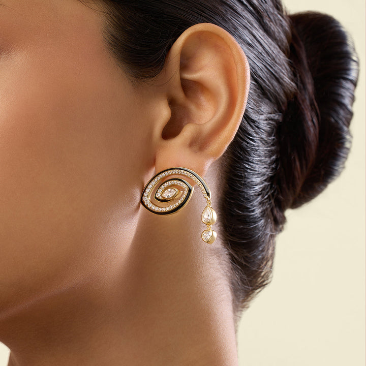 Dream Drip Studs In 18Kt Gold Plated