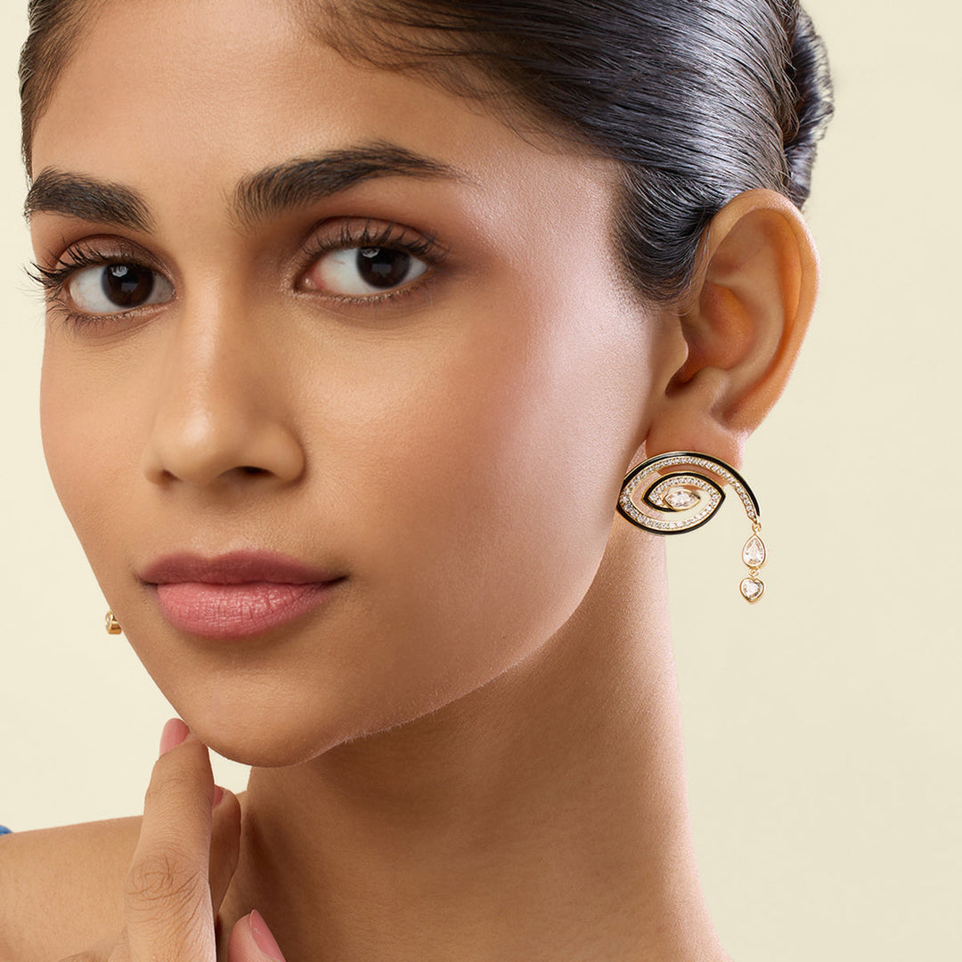 Dream Drip Studs In 18Kt Gold Plated