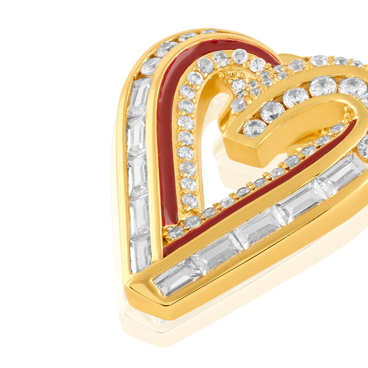 Liminal Heart Studs In 18Kt Gold Plated