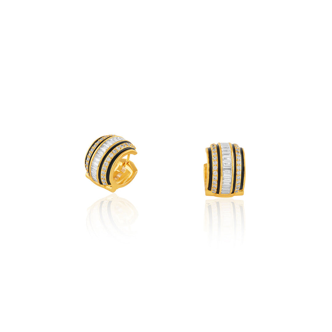 Mirage Huggie Hoops In 18Kt Gold Plated