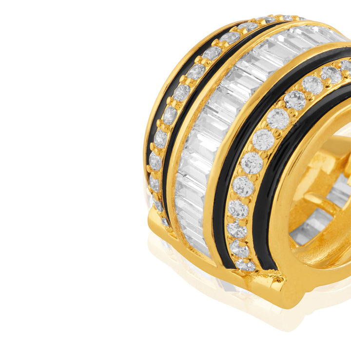 Mirage Huggie Hoops In 18Kt Gold Plated