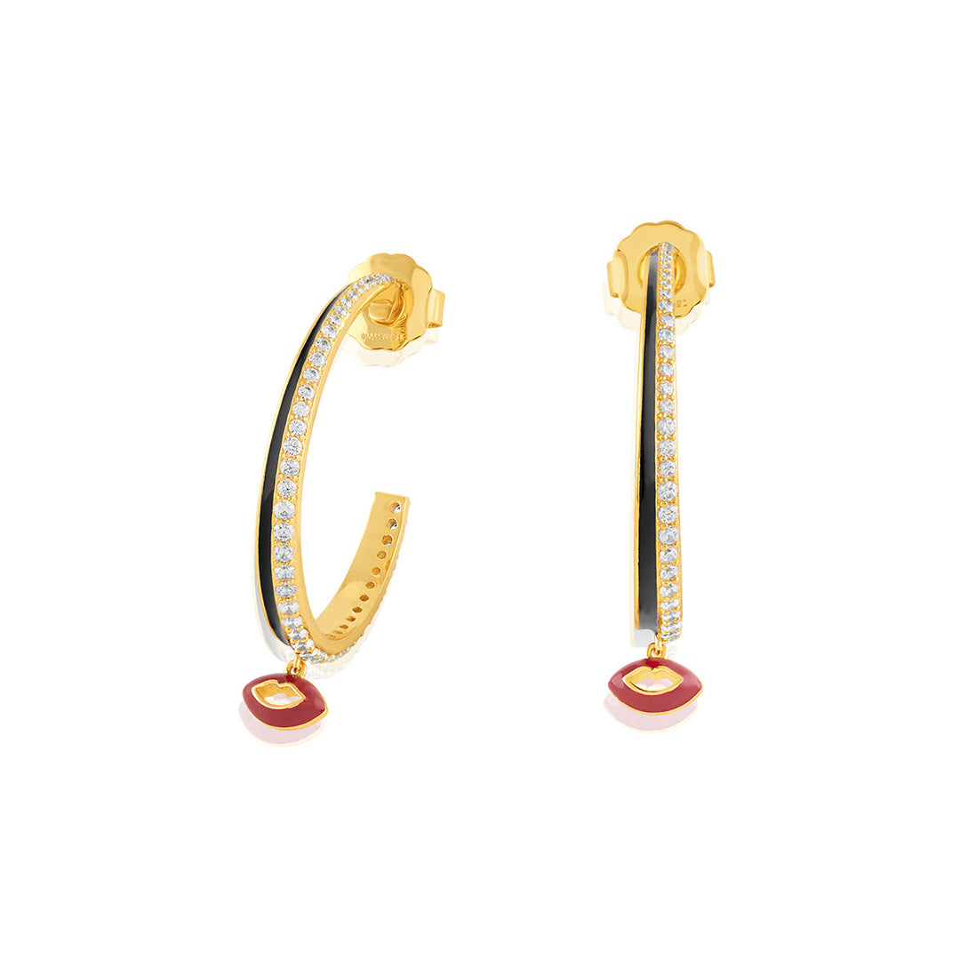 Hypnos Charm Hoops In 18Kt Gold Plated
