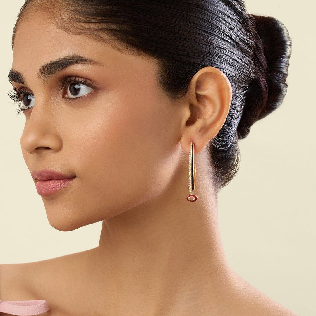 Hypnos Charm Hoops In 18Kt Gold Plated