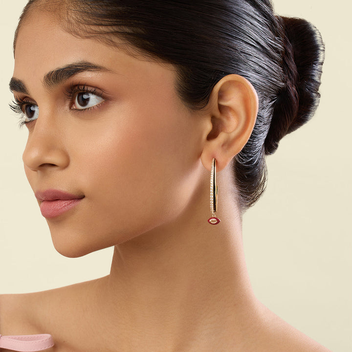 Hypnos Charm Hoops In 18Kt Gold Plated