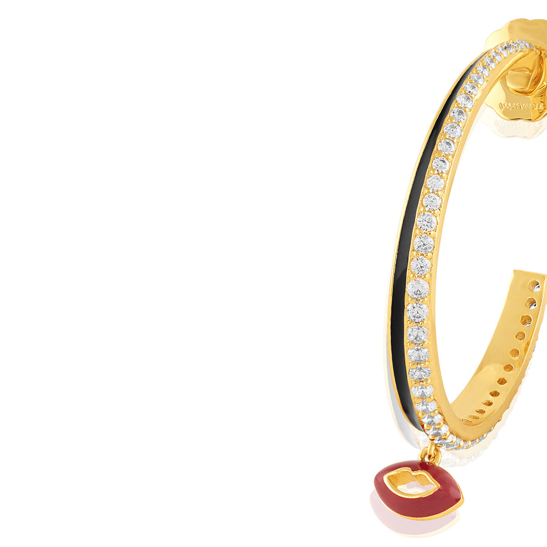 Hypnos Charm Hoops In 18Kt Gold Plated