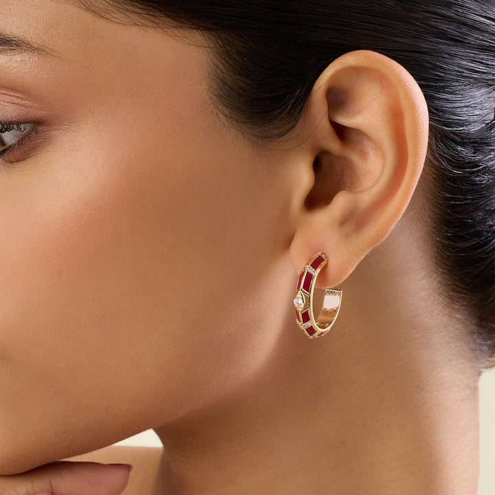 Auralis Fiery Hoops In 18Kt Gold Plated