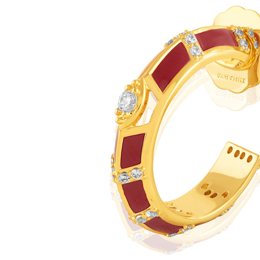 Auralis Fiery Hoops In 18Kt Gold Plated