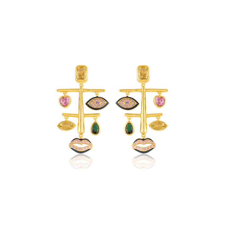 Onera Statement Earrings In 18Kt Gold Plated