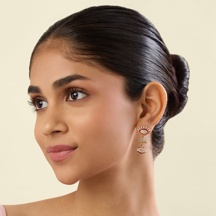 Magritte Danglers In 18Kt Gold Plated