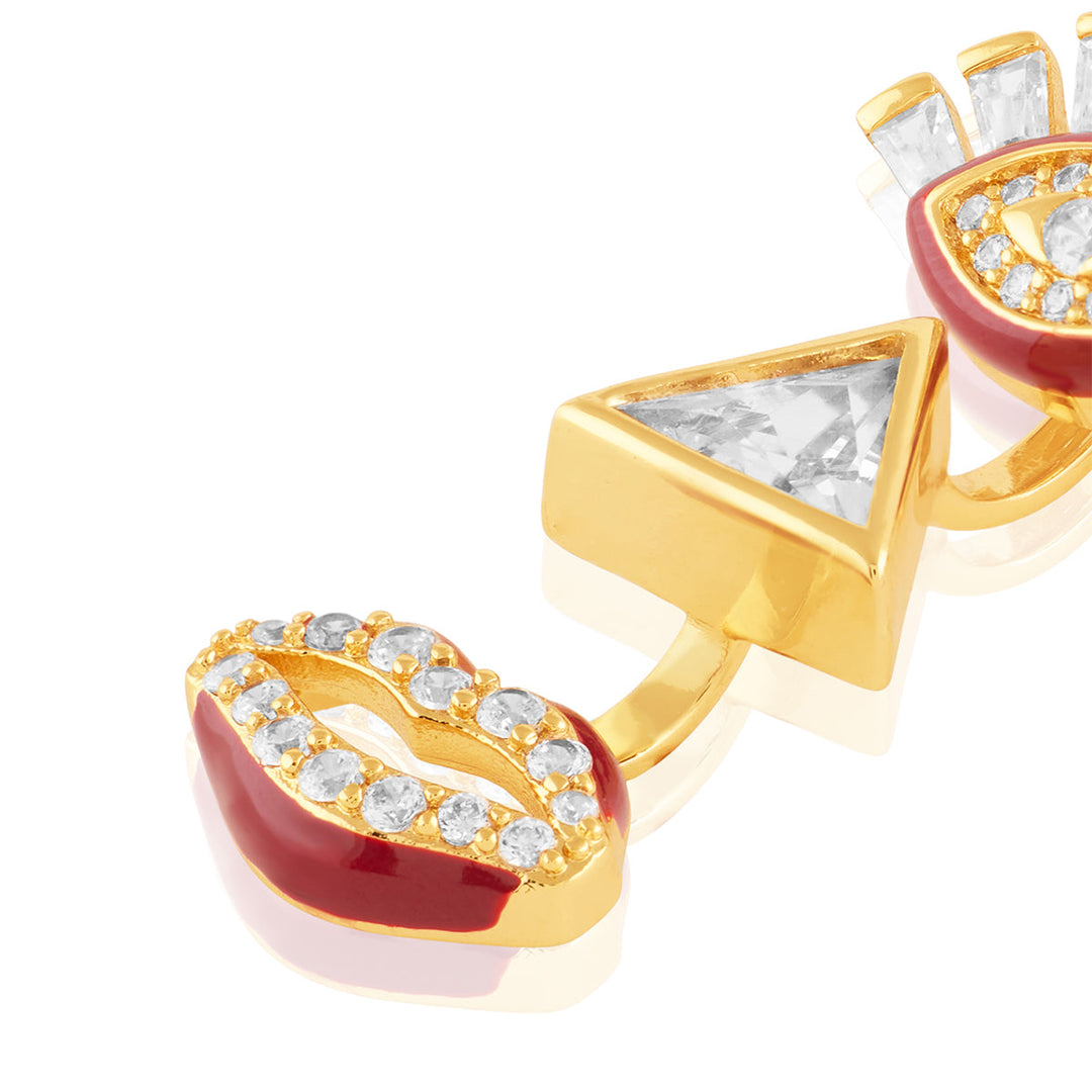 Magritte Danglers In 18Kt Gold Plated