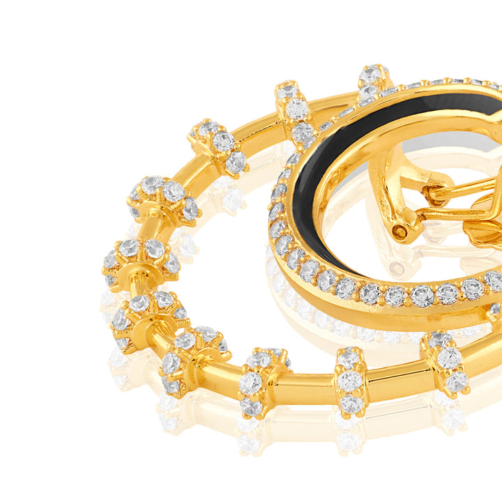 Tanguya Double Hoops In 18Kt Gold Plated