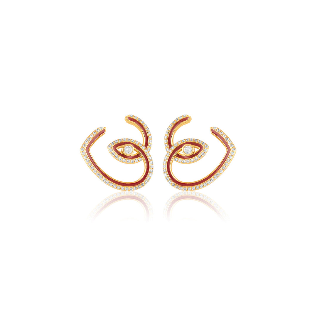 Gala Heart Hoops In 18Kt Gold Plated