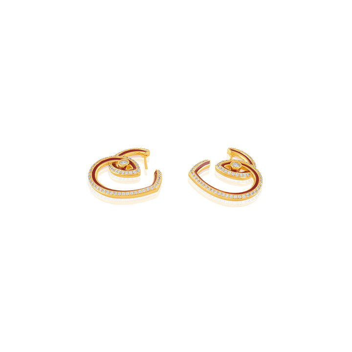 Gala Heart Hoops In 18Kt Gold Plated