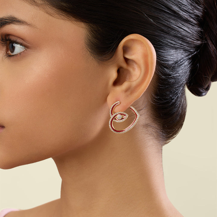 Gala Heart Hoops In 18Kt Gold Plated