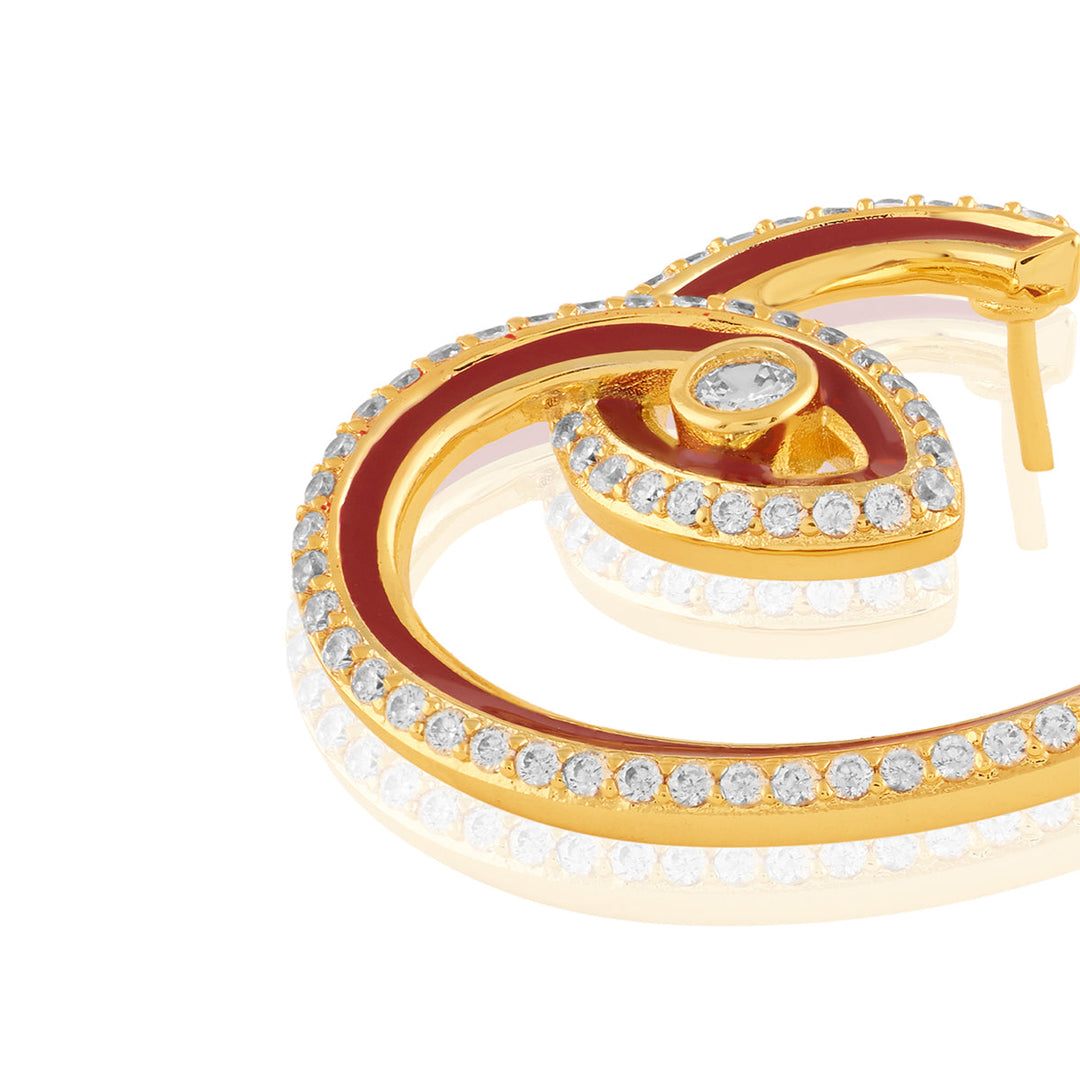 Gala Heart Hoops In 18Kt Gold Plated