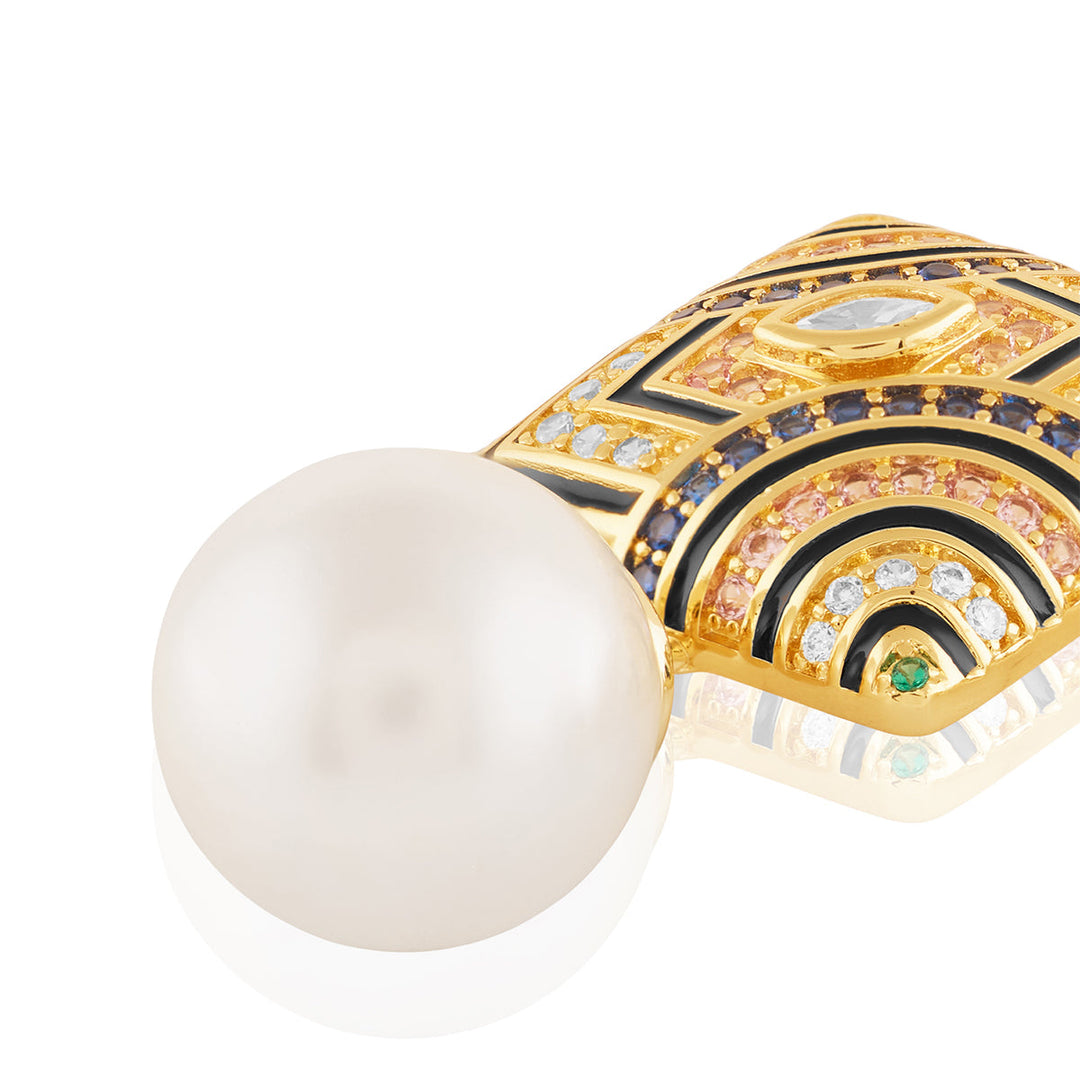 Remedios Pearl Danglers In 18Kt Gold Plated