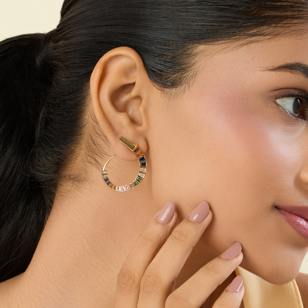 Axo Front Back Multi-coloured Earrings