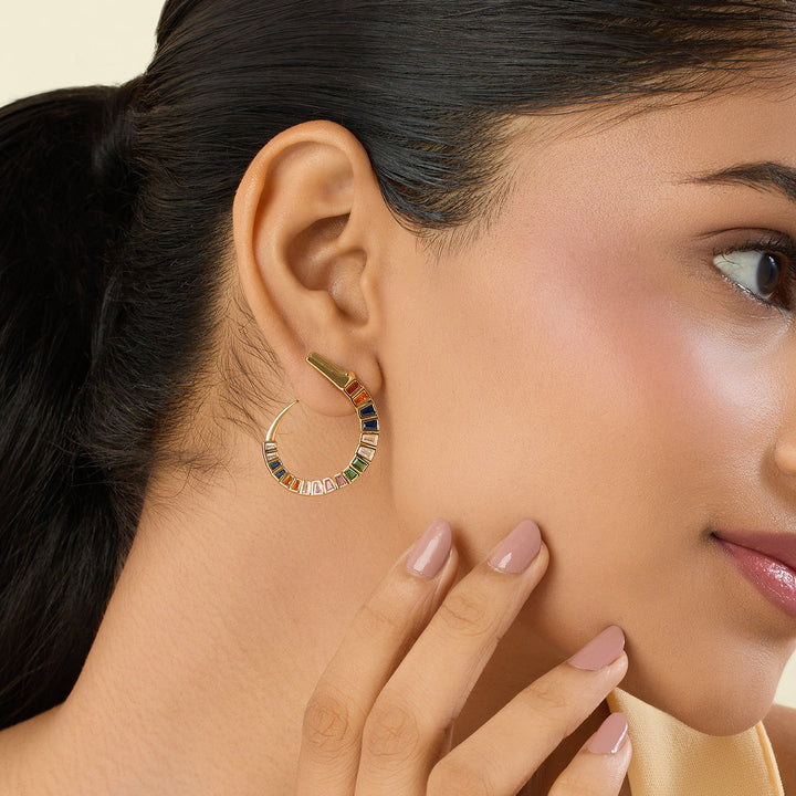 Axo Front Back Multi-coloured Earrings