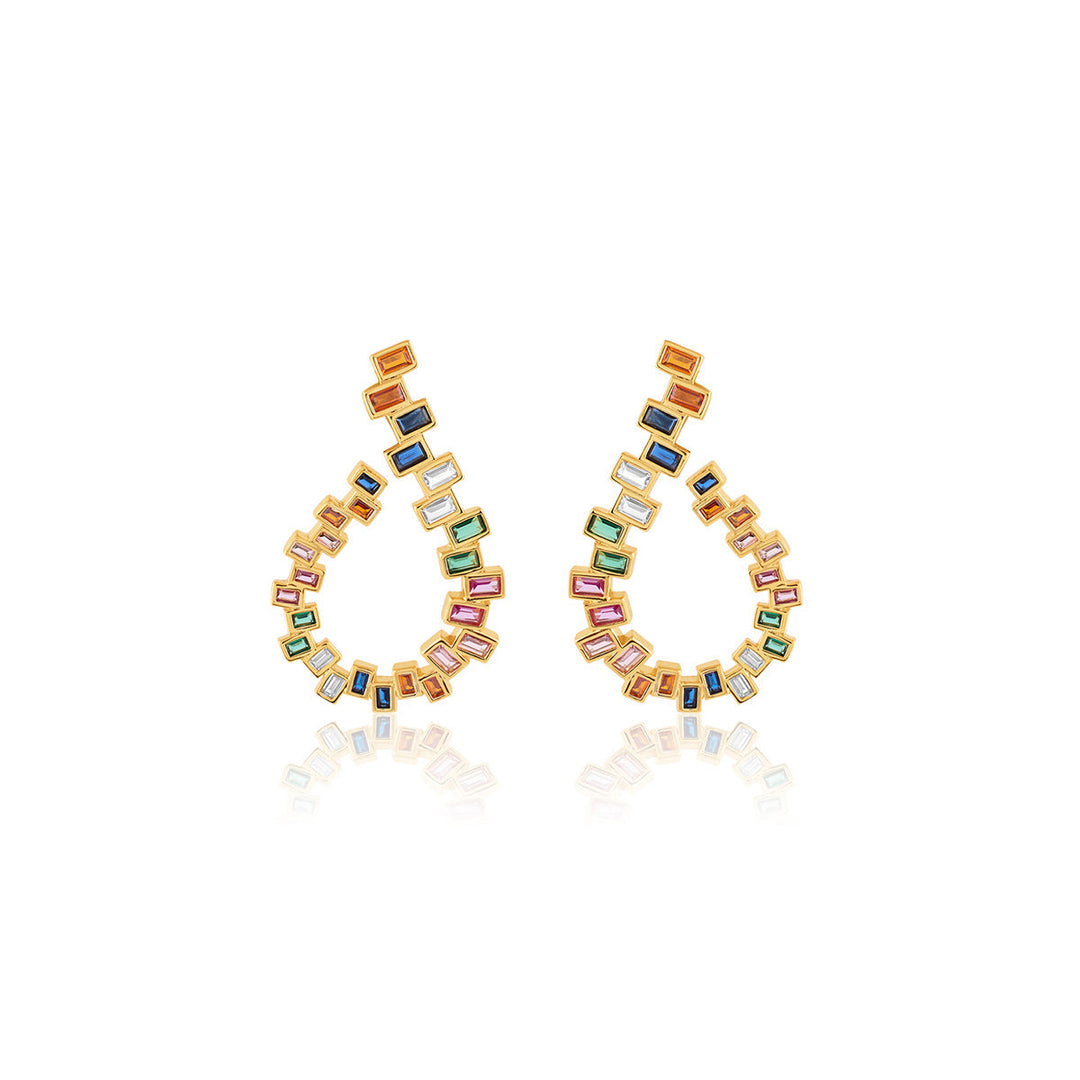 Vaan Multi-coloured Front Back Earrings