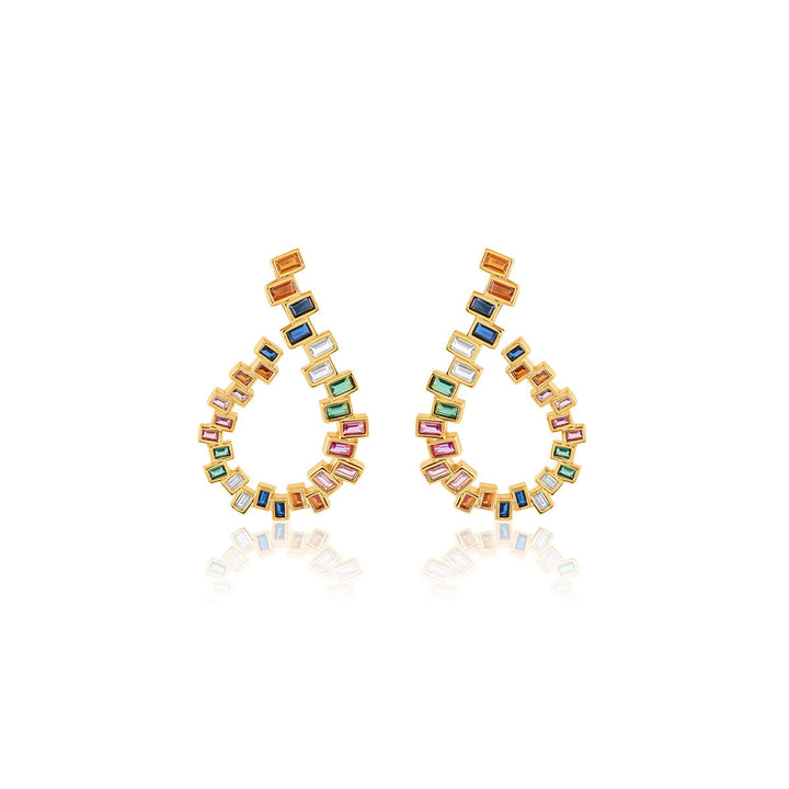 Vaan Multi-coloured Front Back Earrings
