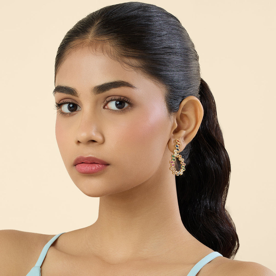 Vaan Multi-coloured Front Back Earrings