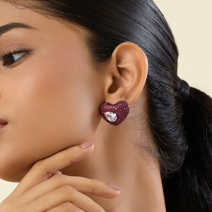 Celeste Ruby Stud Earrings