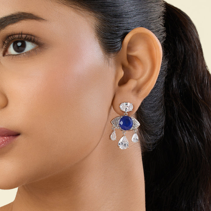 Camellia Sapphire Dangler Earrings