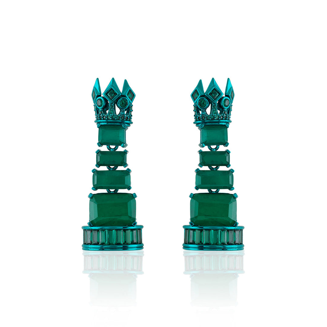 Alouette Emerald Dangler Earrings