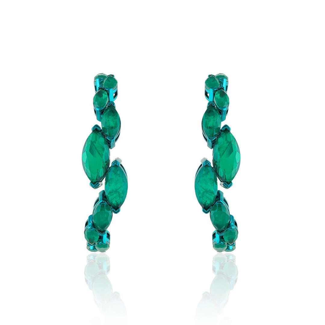 Seraphine Emerald Hoop Earrings