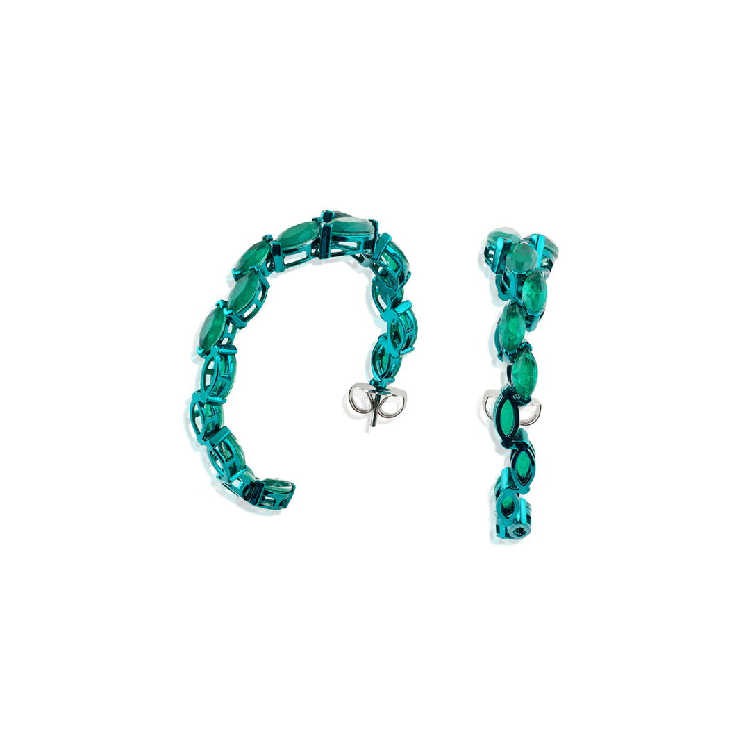 Seraphine Emerald Hoop Earrings