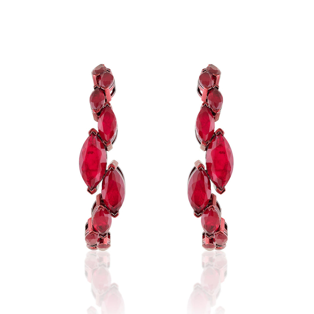 Aurelia Ruby Hoop Earrings