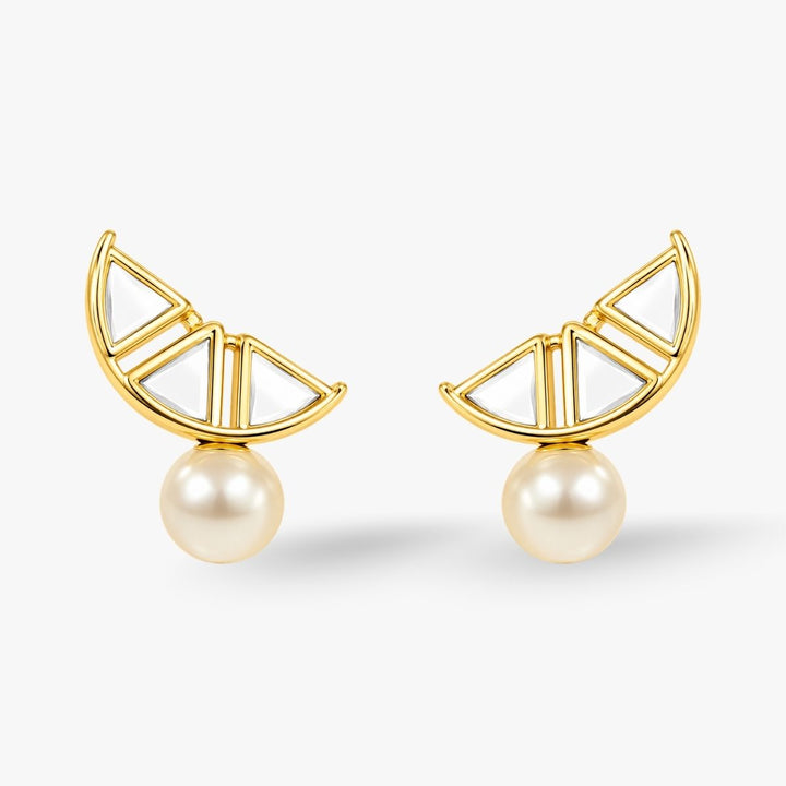 Yuzu Mirror Pearl Studs