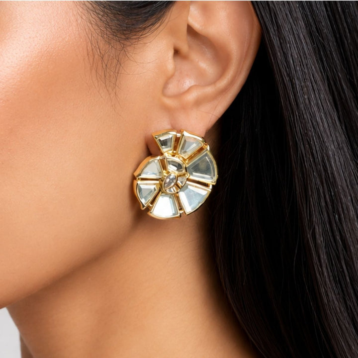 Conch Mirror Statement Studs
