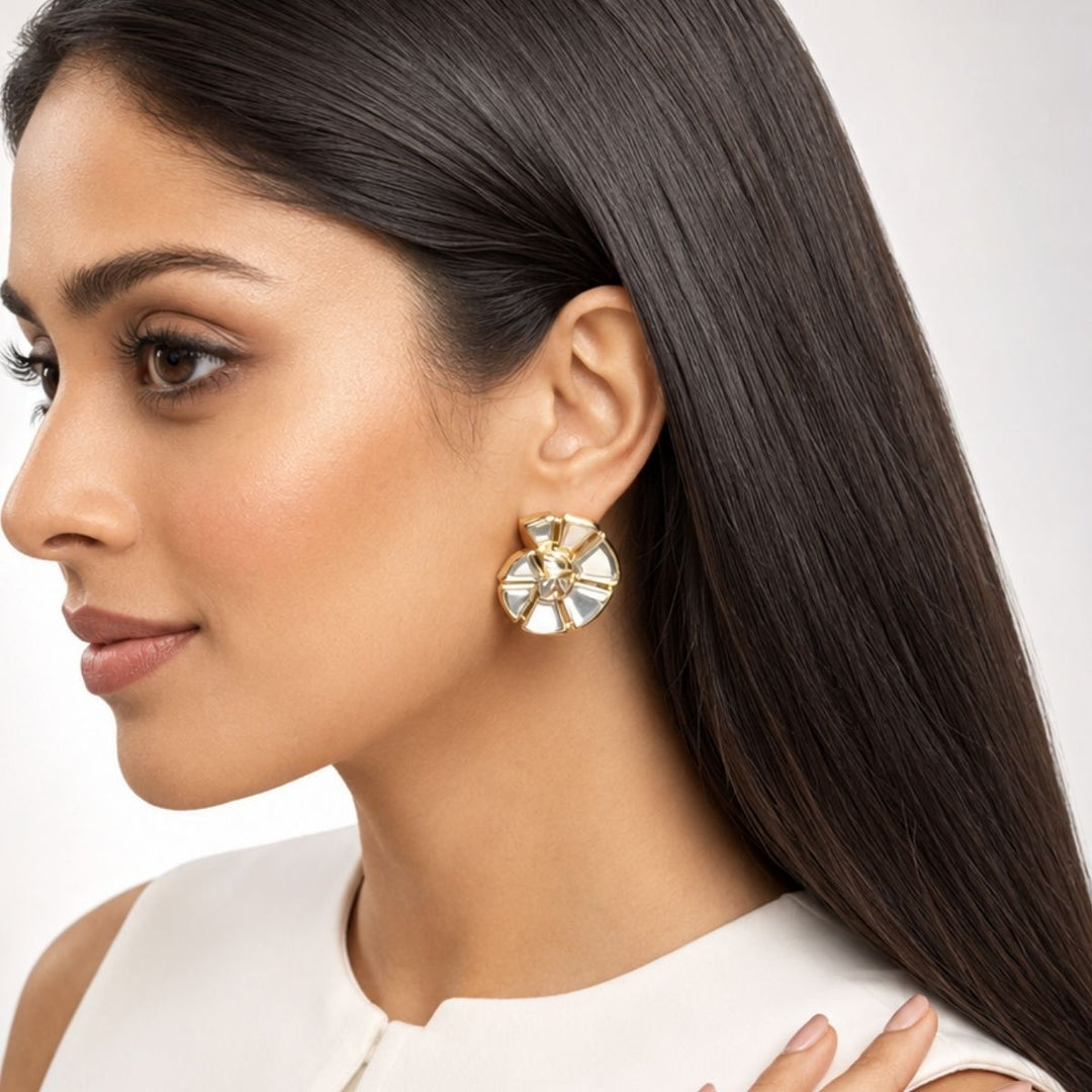 Conch Mirror Statement Studs