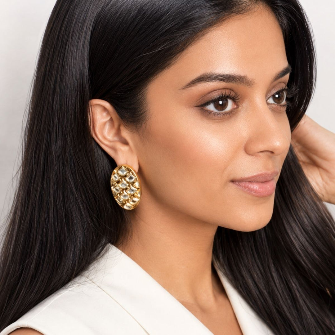 Deco Mirror Statement Studs