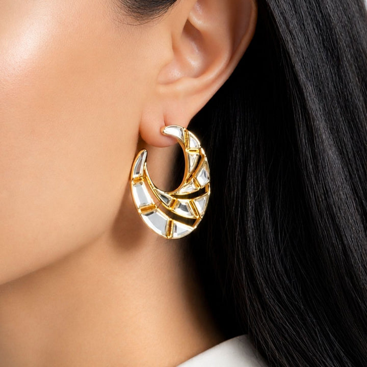 Crema Mirror Front Back Earrings