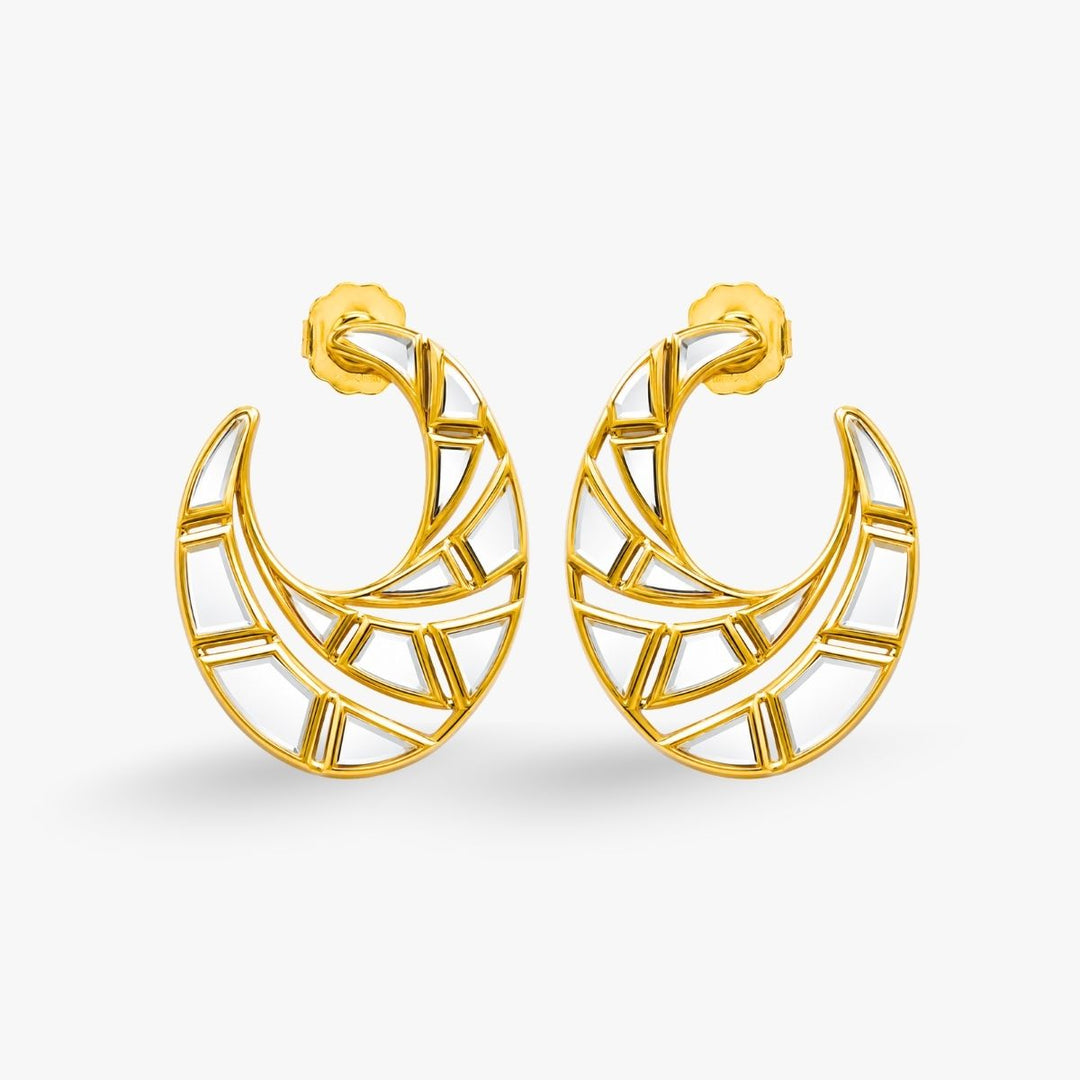 Crema Mirror Front Back Earrings
