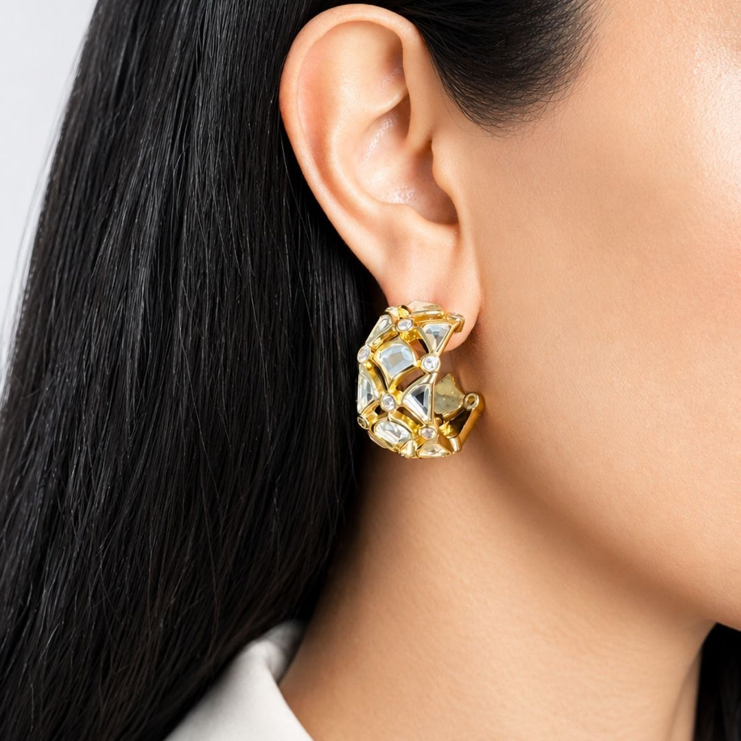 Deco Mirror Statement Hoops