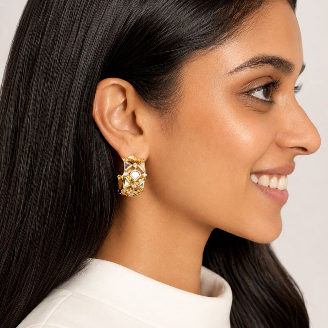 Deco Mirror Statement Hoops