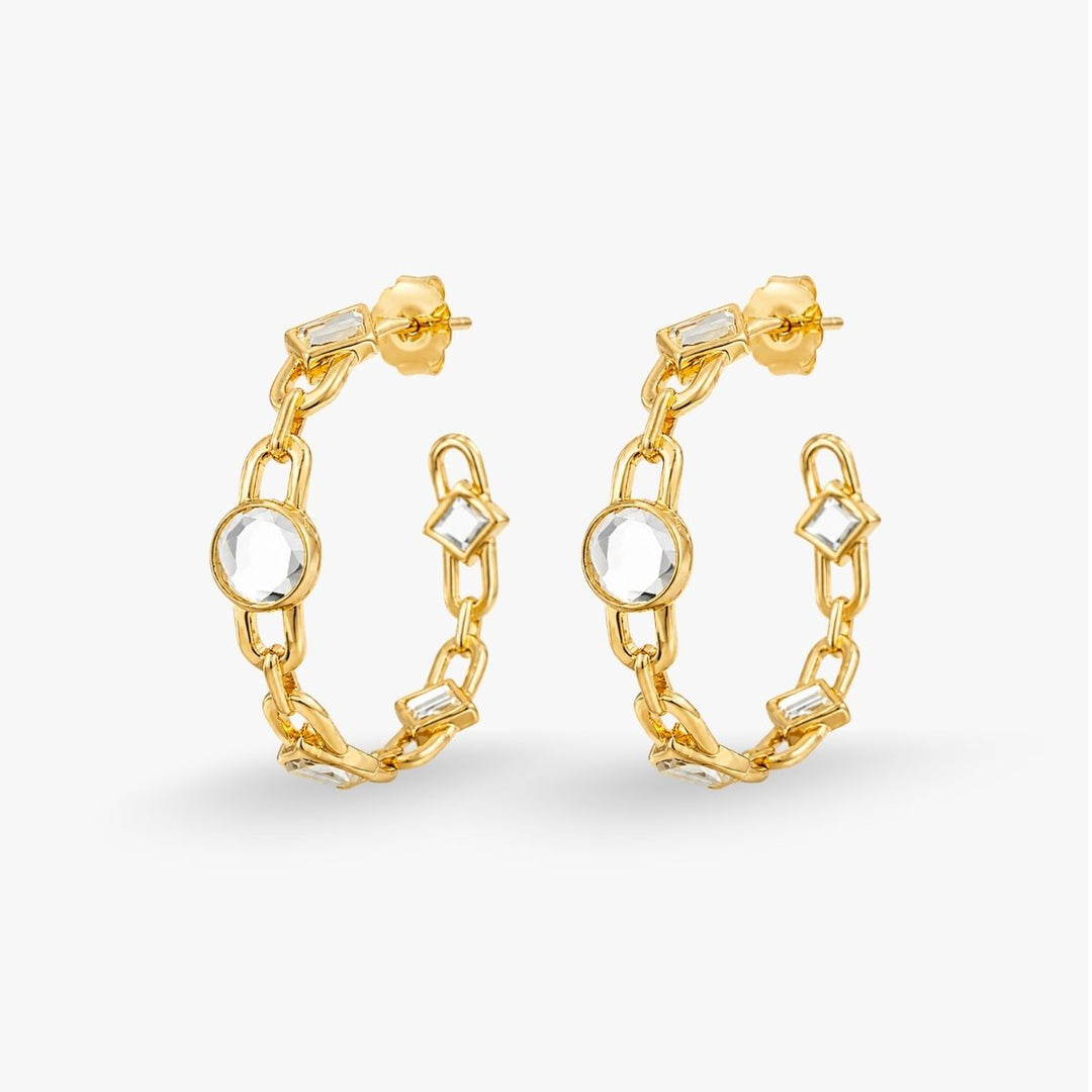 Pearl Girl Mirror Hoops