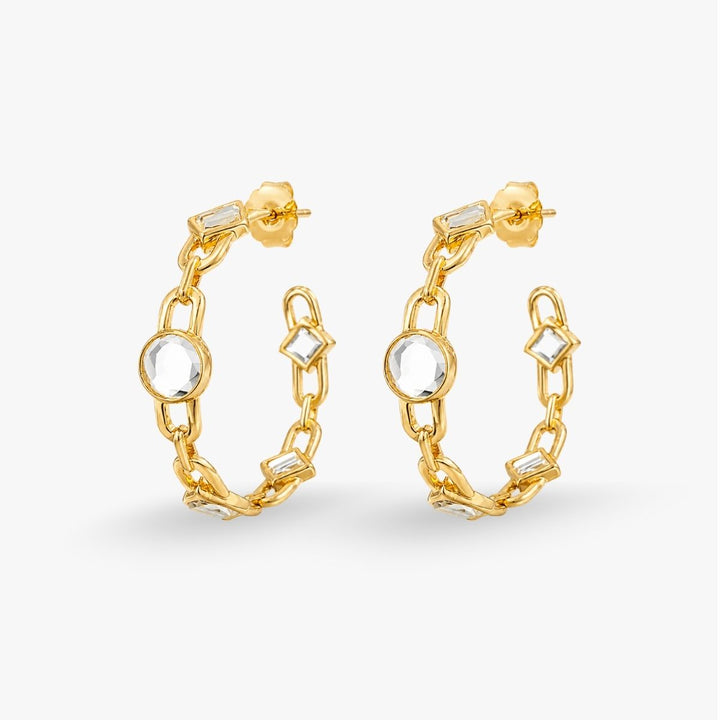 Pearl Girl Mirror Hoops