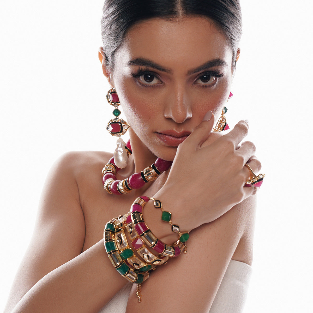 Begum Haute Evergreen Mirror Bracelet
