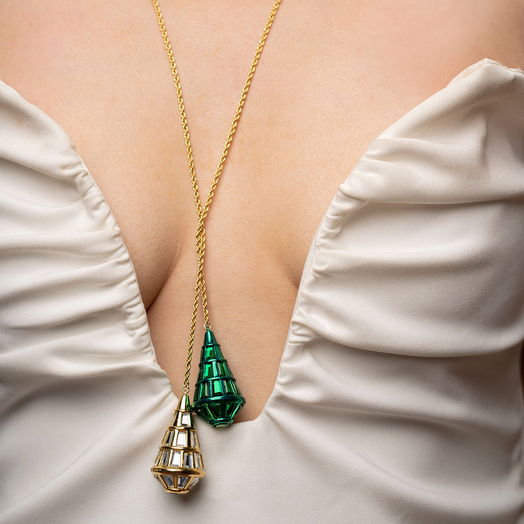 Green Pendant Necklace for Women by Isharya | Modern Indian Jewellery