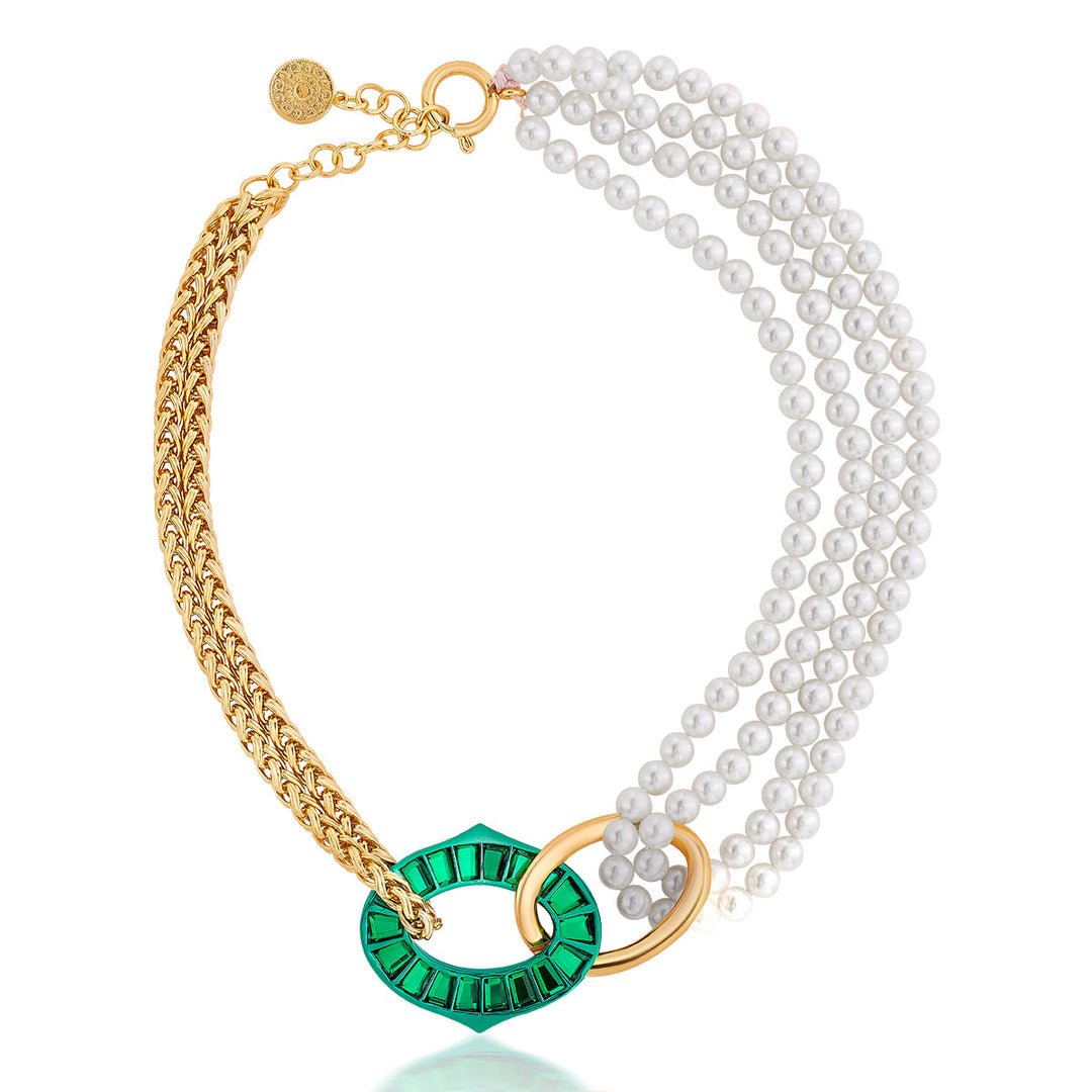 Green collar Necklace for Women by Isharya | Modern Indian Jewellery