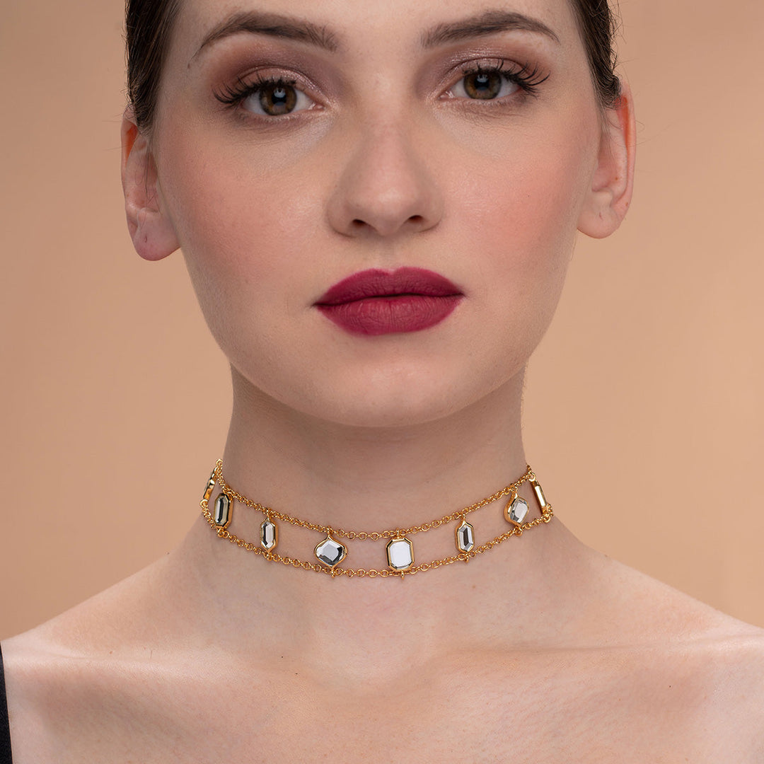 Gold Choker Necklace for Women by Isharya | Modern Indian Jewellery