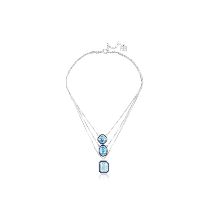 Aquamarine Crystal Galaxy Layered Necklace