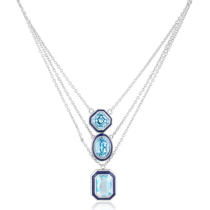 Aquamarine Crystal Galaxy Layered Necklace