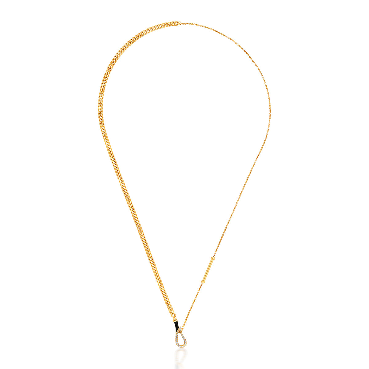 Gilt Hook & Bar Necklace