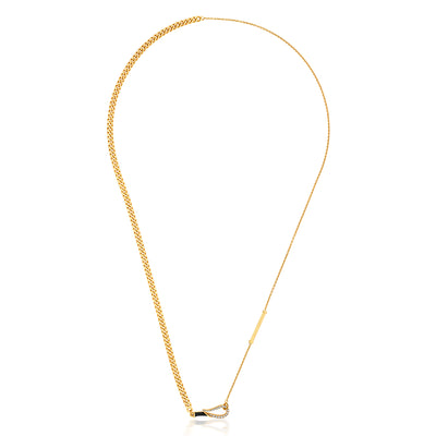 Gilt Hook & Bar Necklace